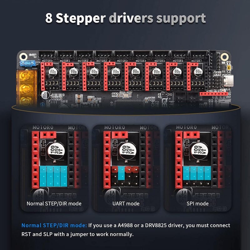 BIQU BIGTREETECH Octopus V1.1 32bit Control Board + TFT35 E3 V3.0.1 Touch Screen Display + 8xTMC2209 V1.3 Stepper Motor Driver DIY for Voron V2.4 3D Printer Controller Board Support Klipper Raspberry Pi - Image 2